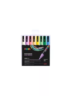   UNI Dekormarker készlet, 0,9-1,3 mm, UNI "Posca PC-3M", 8 különböző pasztell szín