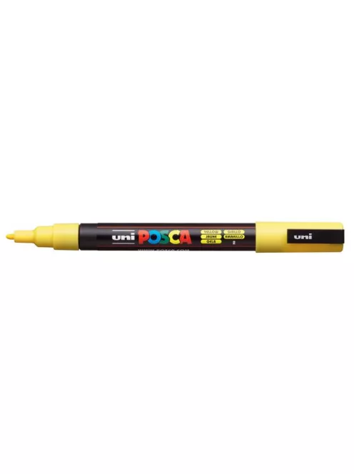 UNI Dekormarker, 0,9-1,3 mm, UNI "Posca PC-3M", sárga