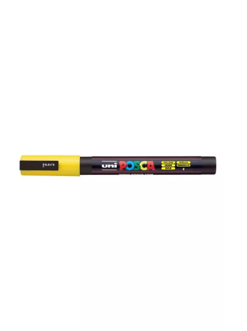 UNI Dekormarker, 0,9-1,3 mm, UNI "Posca PC-3M", sárga
