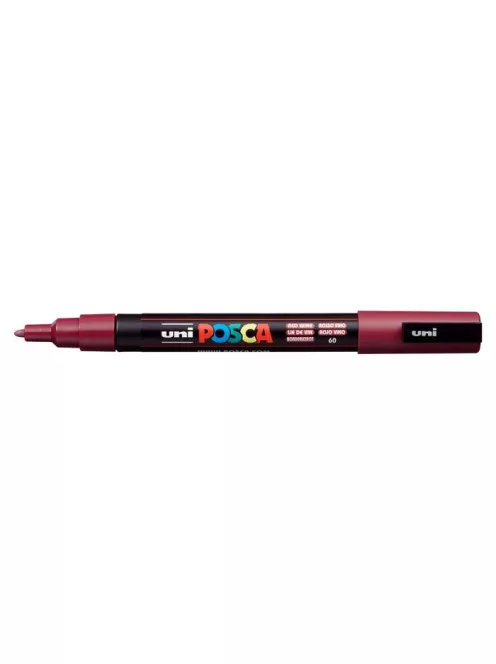 UNI Dekormarker, 0,9-1,3 mm, UNI "Posca PC-3M", vörösbor