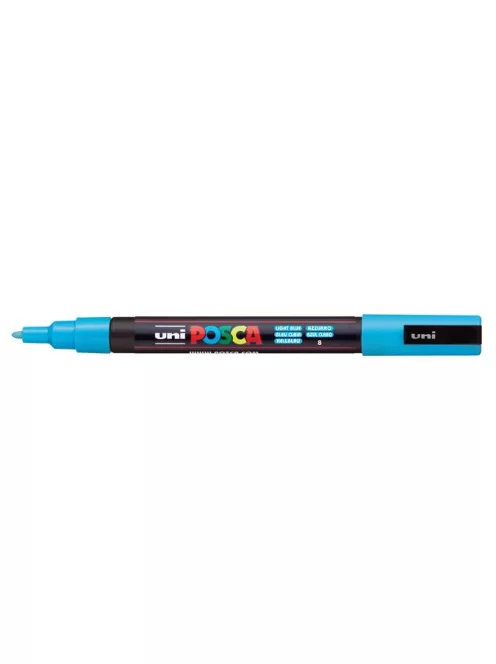 UNI Dekormarker, 0,9-1,3 mm, UNI "Posca PC-3M", világoskék