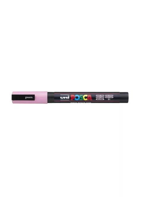 UNI Dekormarker, 0,9-1,3 mm, UNI "Posca PC-3M", világos rózsaszín