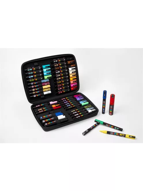 UNI Dekormarker készlet, táskában, UNI "Posca", 40 darabos
