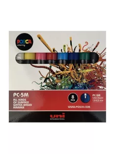   UNI Dekormarker készlet, 1,8-2,5 mm, UNI "Posca PC-5M", 8 különböző szín