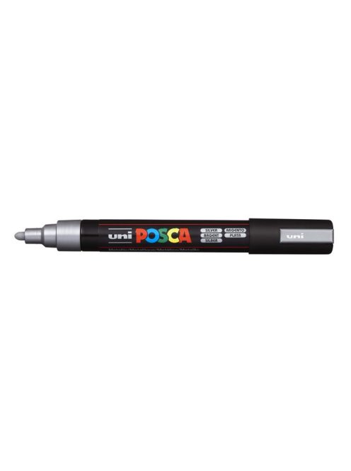 UNI Dekormarker, 1,8-2,5 mm, UNI "Posca PC-5M", ezüst