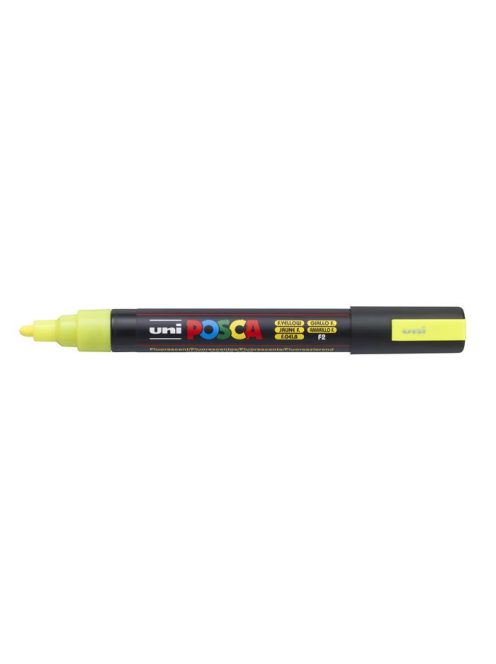 UNI Dekormarker, 1,8-2,5 mm, UNI "Posca PC-5M", fluor sárga
