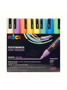   UNI Dekormarker készlet, 1,8-2,5 mm, UNI "Posca PC-5M", 8 különböző pasztell szín