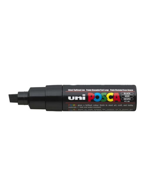 UNI Dekormarker, 8 mm, vágott, UNI "Posca PC-8K", fekete