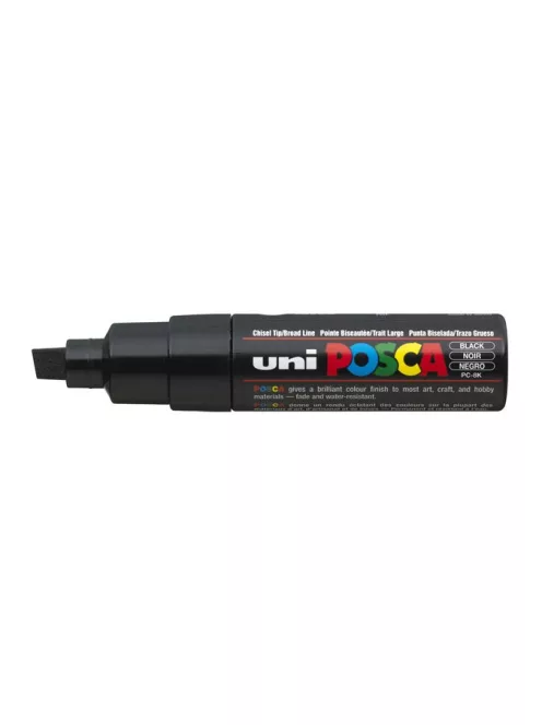 UNI Dekormarker, 8 mm, vágott, UNI "Posca PC-8K", fekete