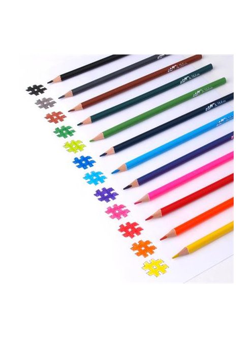 COOL BY VICTORIA Színes ceruza készlet, háromszögletű, COOL BY VICTORIA, 12 különböző szín