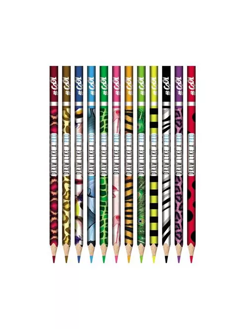 COOL BY VICTORIA Színes ceruza készlet, háromszögletű, COOL BY VICTORIA "Wildlife", 12 különböző szín