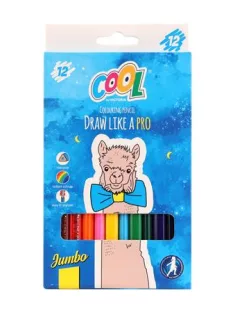   COOL BY VICTORIA Színes ceruza készlet, háromszögletű, vastag, COOL BY VICTORIA, 12 különböző szín