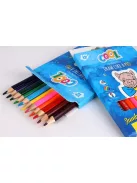COOL BY VICTORIA Színes ceruza készlet, háromszögletű, vastag, COOL BY VICTORIA, 12 különböző szín