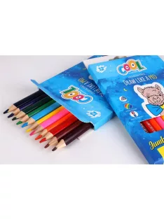   COOL BY VICTORIA Színes ceruza készlet, háromszögletű, vastag, COOL BY VICTORIA, 12 különböző szín