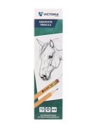 VICTORIA OFFICE Grafitceruza radírral, HB, hatszögletű, VICTORIA OFFICE, "100"