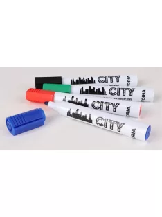   VICTORIA VISUAL Táblamarker készlet, 1-3 mm, kúpos, VICTORIA VISUAL "City", 4 különböző szín