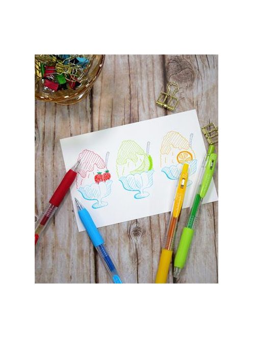 ZEBRA Zseléstoll, 0,33 mm, nyomógombos, ZEBRA "Sarasa Clip", világoszöld