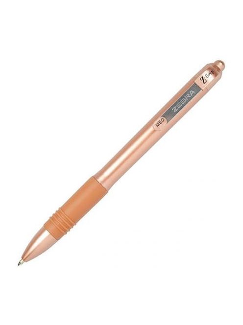 ZEBRA Golyóstoll, 0,27 mm, nyomógombos, ZEBRA "Z-Grip Smooth Rose Gold", kék