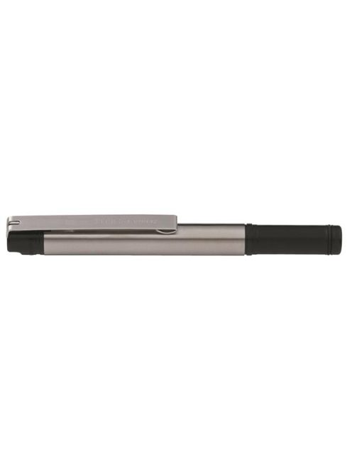 ZEBRA Golyóstoll, 0,24 mm, kupakos, rozsdamentes acél-fekete tolltest, ZEBRA "F-301 Compact", kék