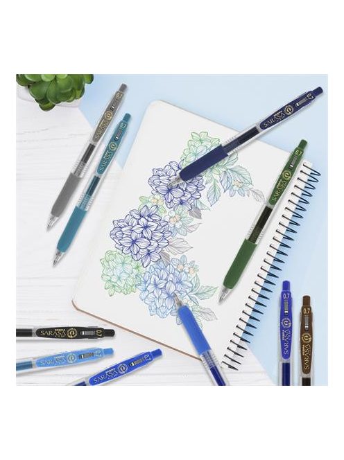 ZEBRA Zseléstoll, 0,33 mm, nyomógombos, ZEBRA "Sarasa Clip", barna