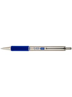   ZEBRA Golyóstoll, 0,24 mm, nyomógombos, rozsdamentes acél, kék tolltest, ZEBRA "F402", kék