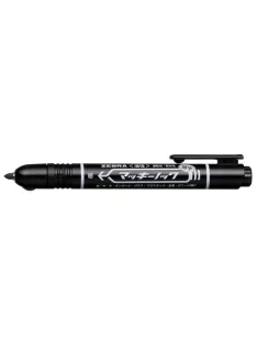   ZEBRA Alkoholos marker, 1,3 mm, nyomógombos, ZEBRA "Mckie Retractable", fekete