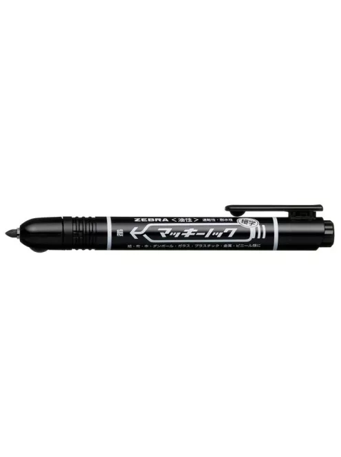 ZEBRA Alkoholos marker, 1,3 mm, nyomógombos, ZEBRA "Mckie Retractable", fekete