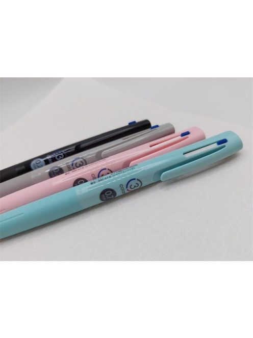 ZEBRA Golyóstoll, 0, 24 mm, nyomógombos, háromszínű, ZEBRA  "bLen 3C", kékeszöld test