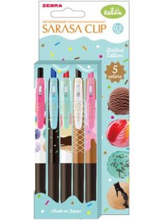   ZEBRA Zseléstoll, 0,33 mm, nyomógombos, ZEBRA "Sarasa Clip Ice Cream", 5 különböző szín