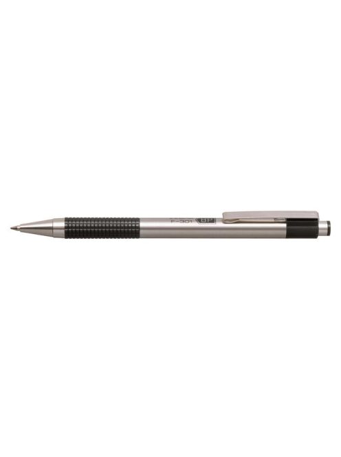 ZEBRA Golyóstoll, 0,24 mm, nyomógombos, rozsdamentes acél, fekete tolltest, ZEBRA "F-301", kék