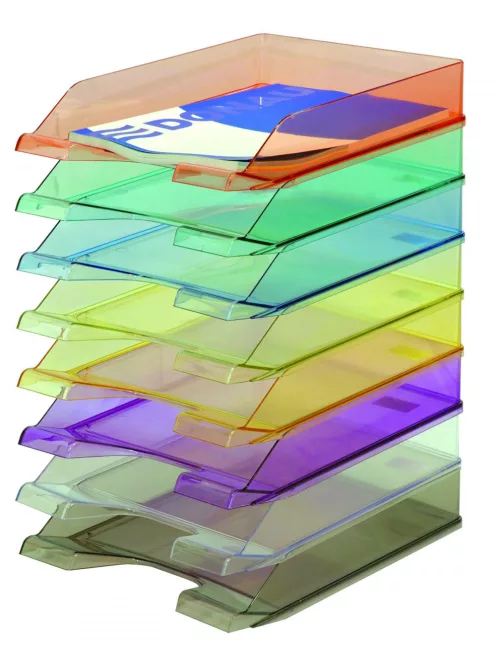 Irattálca, átlátszó, A4, PS, kék