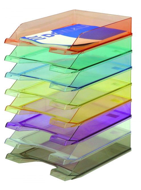 Irattálca, átlátszó, A4, PS, sárga