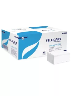   LUCART Kéztörlő, V/Z hajtogatott, 2 rétegű, 150 lap, LUCART, "Strong", hófehér