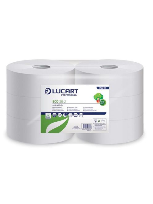 LUCART Toalettpapír, 2 rétegű, nagytekercses, 28 cm átmérő, LUCART, "Eco 28 J", fehér