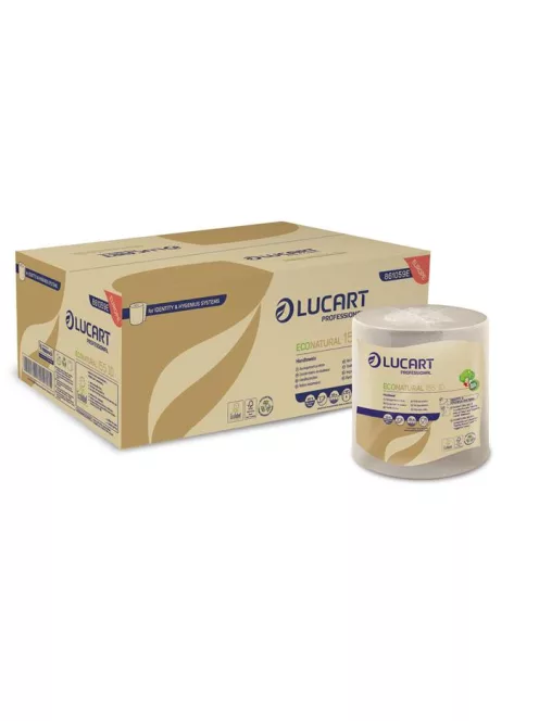 LUCART Kéztörlő, tekercses, 2 rétegű, Identity Autocut adagolóhoz, LUCART "EcoNatural 155 ID", havanna barna