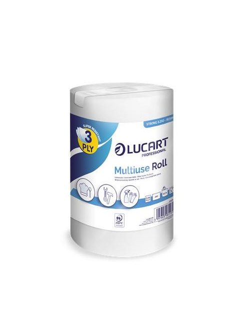 LUCART Törlőkendő, tekercses, univerzális, belső adagolású, 3 rétegű, LUCART "Multiuse Strong 3.250"