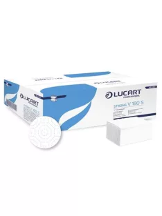   LUCART Kéztörlő, V- hajtogatott, 2 rétegű, 180 lap, LUCART, "Strong V180S", hófehér