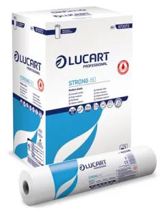   LUCART Vizsgálóasztal terítő, 2 rétegű, 59 cm x 80 m, 1 tekercs, LUCART "Strong 80", hófehér