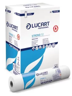   LUCART Vizsgálóasztal terítő, 2 rétegű, 50 cm x 50 m, 1 tekercs, LUCART "Strong 50", hófehér