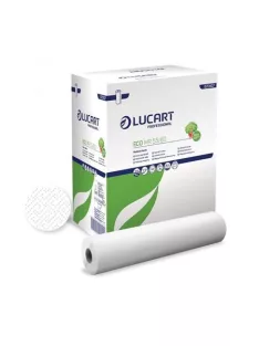   LUCART Vizsgálóasztal terítő, 2 rétegű, 55 cm x 80 m, 6 tekercs, LUCART "Eco MR 55/80", fehér