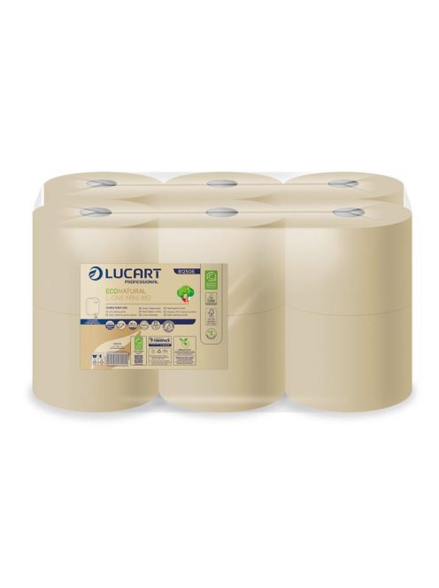LUCART Toalettpapír, 2 rétegű, 180 m, LUCART "EcoNatural" L-One mini 180", havanna barna