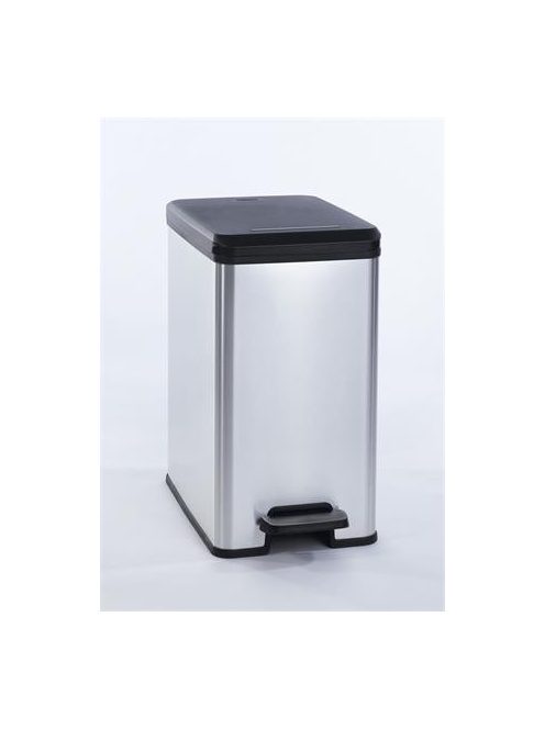 CURVER Pedálos szemetes, 25 l, CURVER "Slim Bin", fekete-ezüst