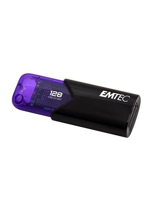 EMTEC Pendrive, 128GB, USB 3.2, EMTEC "B110 Click Easy", fekete-lila