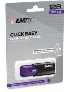 EMTEC Pendrive, 128GB, USB 3.2, EMTEC "B110 Click Easy", fekete-lila