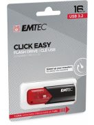 EMTEC Pendrive, 16GB, USB 3.2, EMTEC "B110 Click Easy", fekete-piros