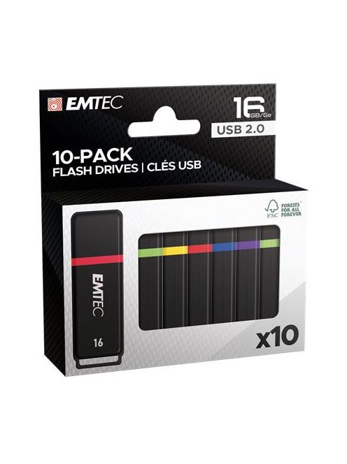 EMTEC Pendrive, 16GB, 10 db, USB 2.0, EMTEC "K100 Mini Box"