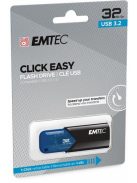 EMTEC Pendrive, 32GB, USB 3.2, EMTEC "B110 Click Easy", fekete-kék