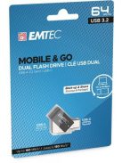 EMTEC Pendrive, 64GB, USB 3.2, USB-A bemenet/USB-C kimenet, EMTEC "T260C Dual"