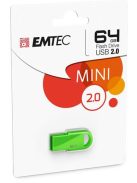 EMTEC Pendrive, 64GB, USB 2.0, EMTEC "D250 Mini", zöld