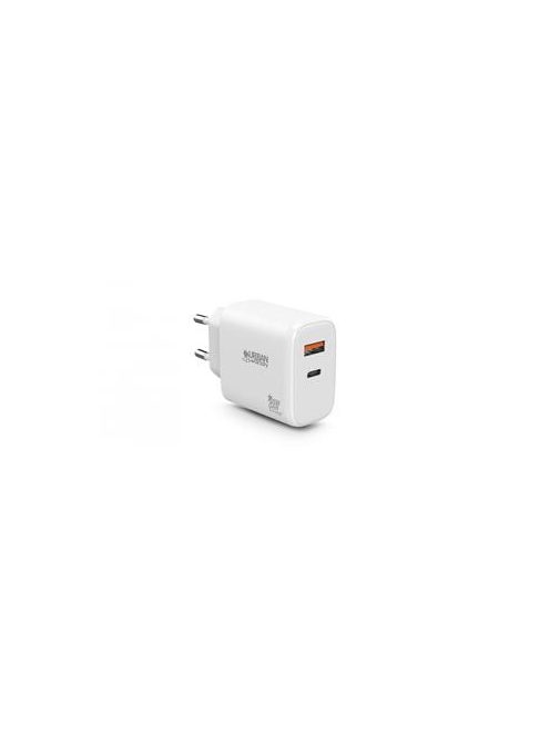 URBAN FACTORY Hálózati töltő, 1xUSB-A (12W), 1xUSB-C (45W), URBAN FACTORY